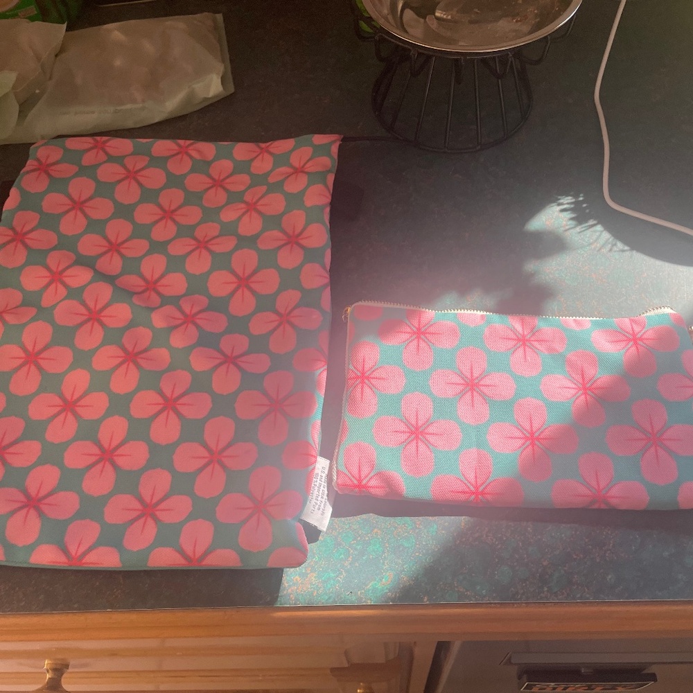 Pink/Teal Rume Pouch Set